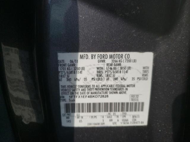 Photo 10 from auction – 2011 FORD F150 SUPER with VIN 1FTFX1EF4BKD72828