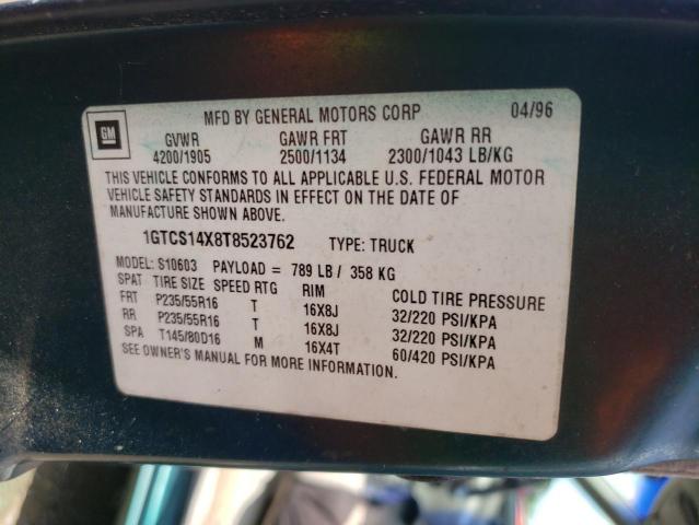Photo 10 from auction – 1996 GMC SONOMA with VIN 1GTCS14X8T8523762