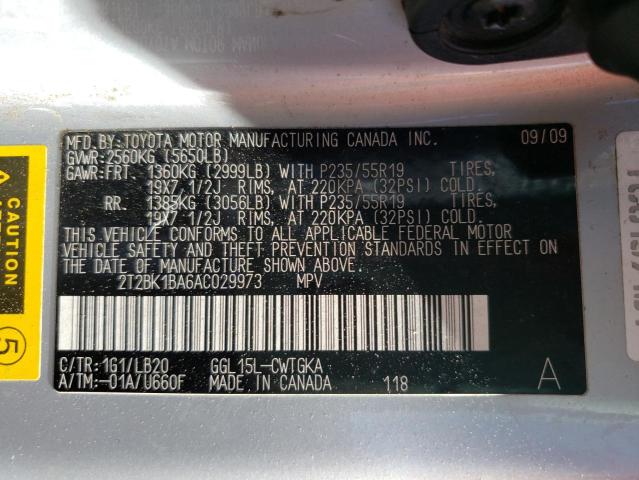 Photo 10 from auction – 2010 LEXUS RX 350 with VIN 2T2BK1BA6AC029973