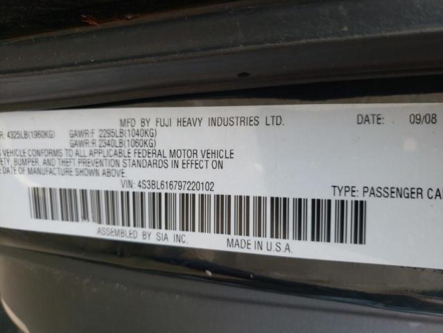 Photo 10 from auction – 2009 SUBARU LEGACY 2.5 with VIN 4S3BL616797220102