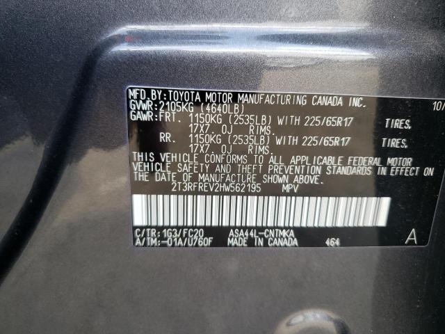 Photo 10 from auction – 2017 TOYOTA RAV4 XLE with VIN 2T3RFREV2HW562195
