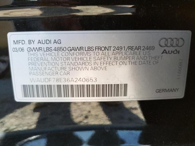 Photo 10 from auction – 2006 AUDI A4 2.0T QU with VIN WAUDF78E36A240653