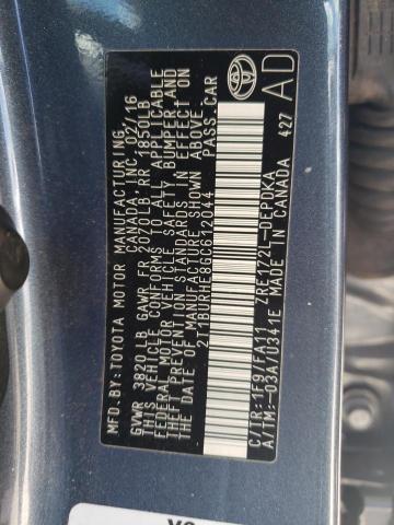 Photo 10 from auction – 2016 TOYOTA COROLLA L with VIN 2T1BURHE8GC612044
