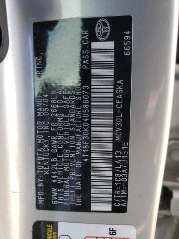 Photo 10 from auction – 2004 TOYOTA CAMRY LE with VIN 4T1BF30K04U586073
