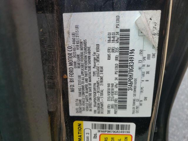 Photo 10 from auction – 2016 FORD FUSION SE with VIN 3FA6P0H70GR349196