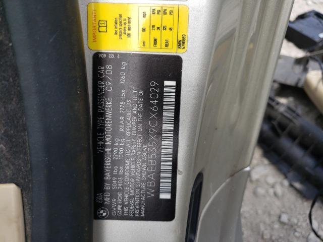 Photo 10 from auction – 2009 BMW 650 I with VIN WBAEB535X9CX64029