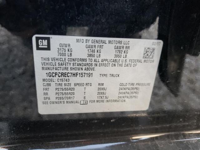 Photo 10 from auction – 2017 CHEVROLET SILVERADO with VIN 1GCPCREC7HF157191