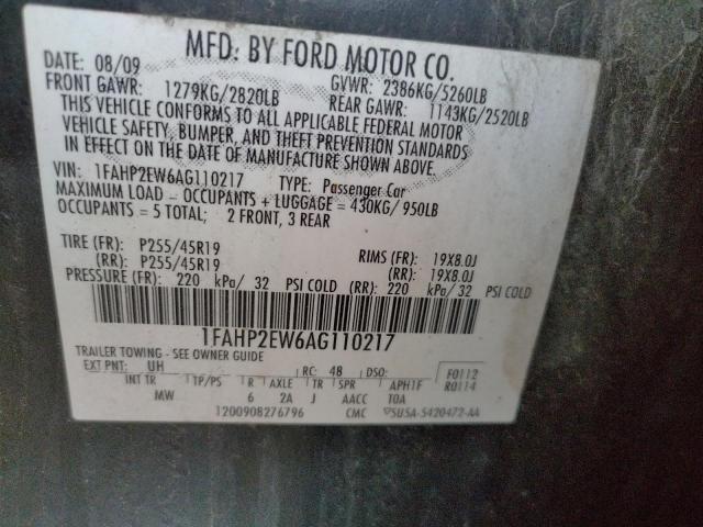 Photo 10 from auction – 2010 FORD TAURUS SEL with VIN 1FAHP2EW6AG110217