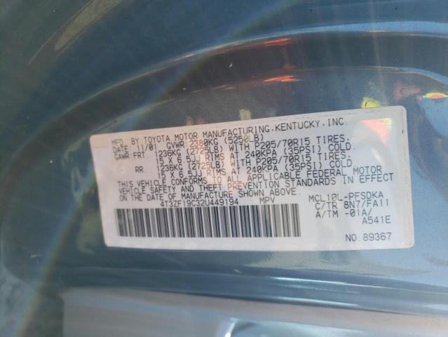 Photo 10 from auction – 2002 TOYOTA SIENNA CE with VIN 4T3ZF19C32U449194