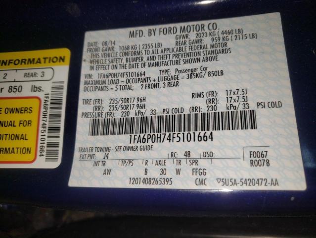 Photo 10 from auction – 2015 FORD FUSION SE with VIN 1FA6P0H74F5101664
