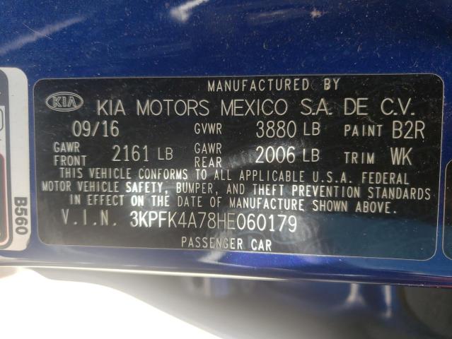 Photo 10 from auction – 2017 KIA FORTE LX with VIN 3KPFK4A78HE060179
