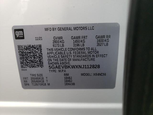 Photo 10 from auction – 2022 BUICK ENCLAVE PR with VIN 5GAEVBKWXNJ112828