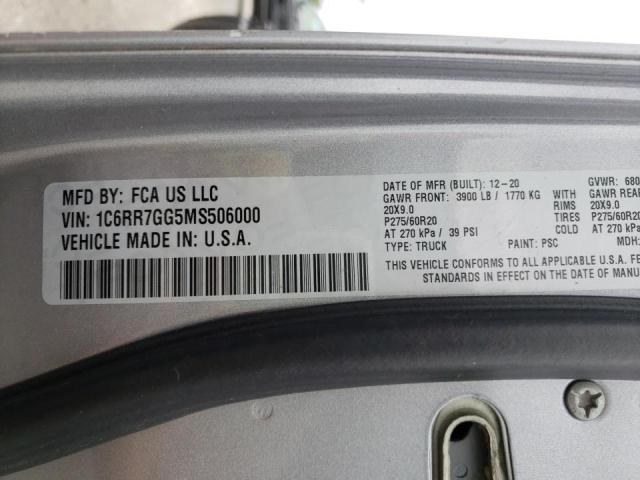 Photo 10 from auction – 2021 RAM 1500 CLASS with VIN 1C6RR7GG5MS506000