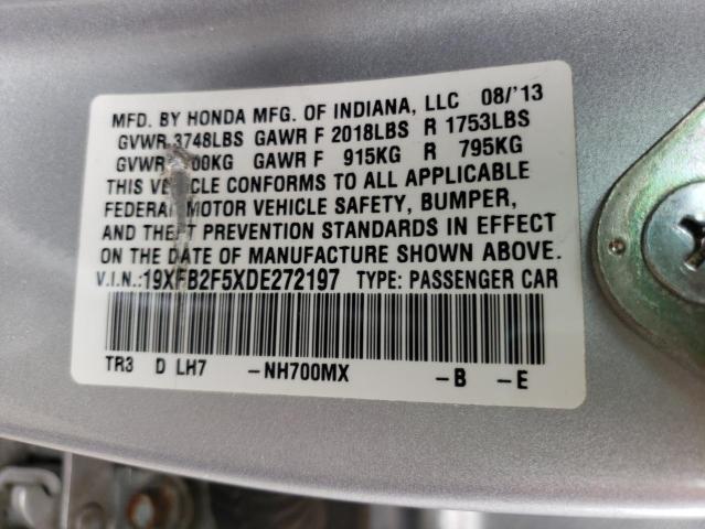 Photo 10 from auction – 2013 HONDA CIVIC LX with VIN 19XFB2F5XDE272197