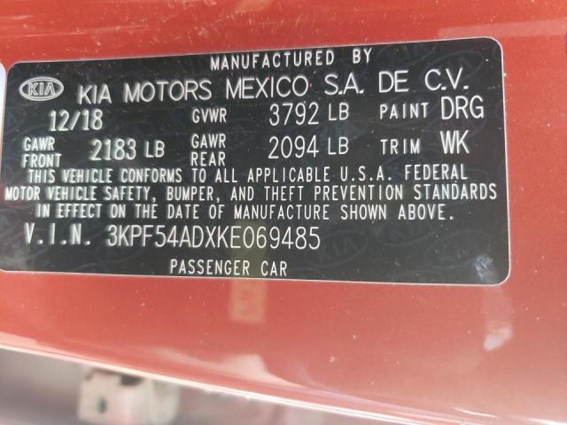 Photo 10 from auction – 2019 KIA FORTE EX with VIN 3KPF54ADXKE069485