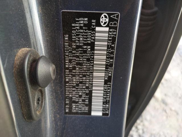 Photo 10 from auction – 2017 TOYOTA COROLLA L with VIN 5YFBURHEXHP647475