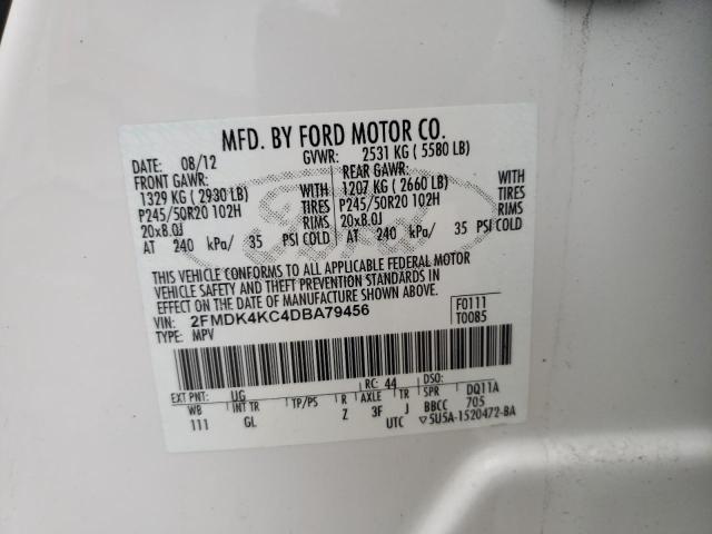 Photo 10 from auction – 2013 FORD EDGE LIMIT with VIN 2FMDK4KC4DBA79456
