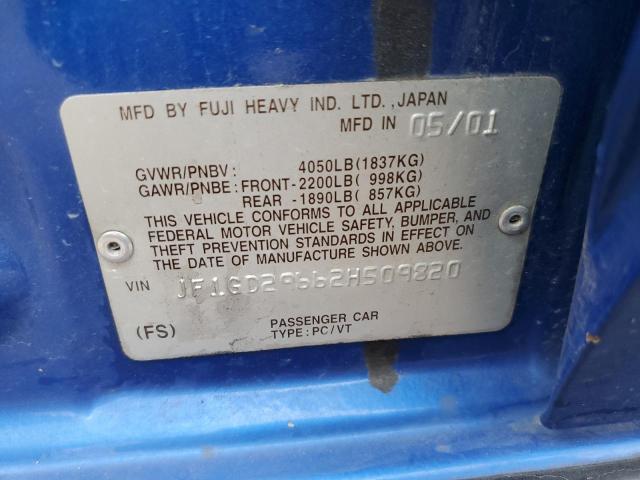 Photo 10 from auction – 2002 SUBARU IMPREZA WR with VIN JF1GD29662H509820