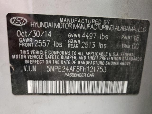 Photo 10 from auction – 2015 HYUNDAI SONATA SE with VIN 5NPE24AF8FH121753