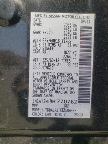 Photo 10 from auction – 2015 NISSAN ROGUE S with VIN 5N1AT2MT9FC770762