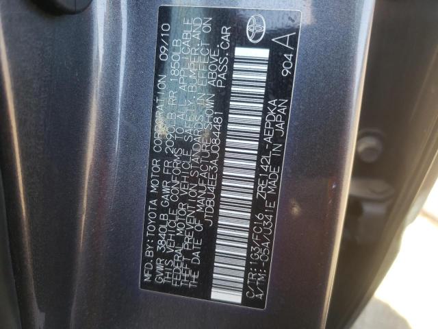 Photo 10 from auction – 2010 TOYOTA COROLLA BA with VIN JTDBU4EE3AJ084481