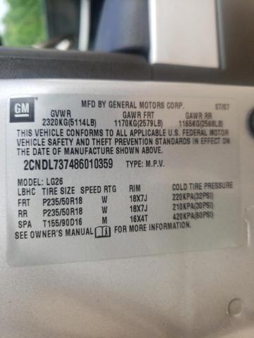 Photo 10 from auction – 2008 CHEVROLET EQUINOX SP with VIN 2CNDL737486010359