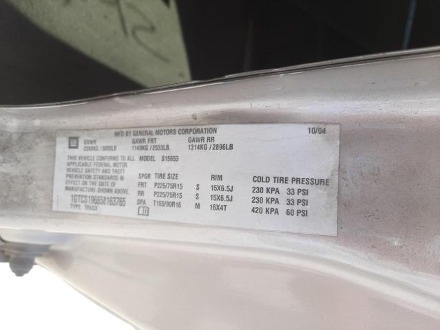 Photo 10 from auction – 2005 GMC CANYON with VIN 1GTCS196658163765