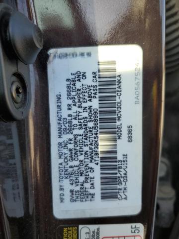 Photo 10 from auction – 2004 TOYOTA CAMRY LE with VIN 4T1BF32K54U568990