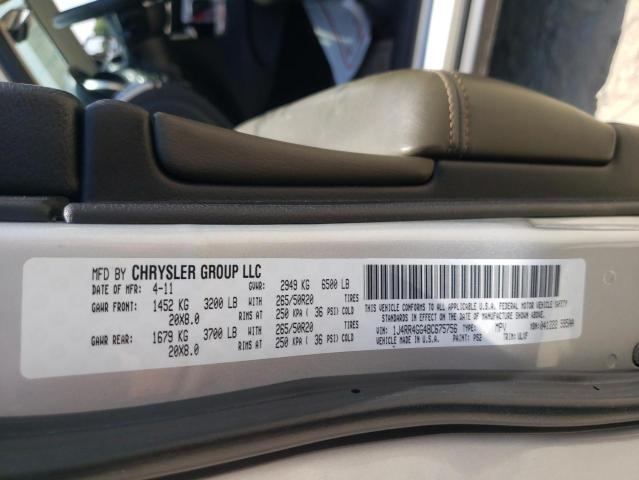 Photo 10 from auction – 2011 JEEP GRAND CHER with VIN 1J4RR4GG4BC675756