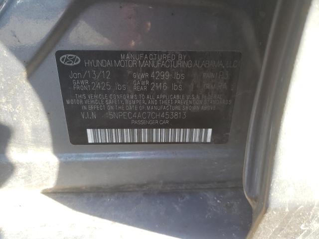 Photo 10 from auction – 2012 HYUNDAI SONATA SE with VIN 5NPEC4AC7CH453813