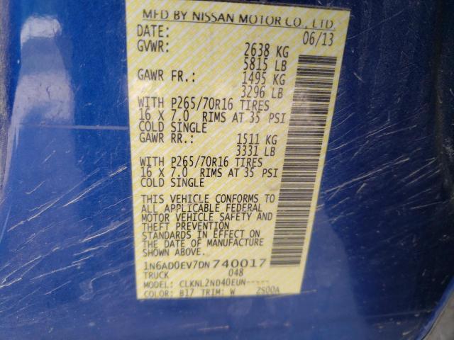 Photo 10 from auction – 2013 NISSAN FRONTIER S with VIN 1N6AD0EV7DN740017