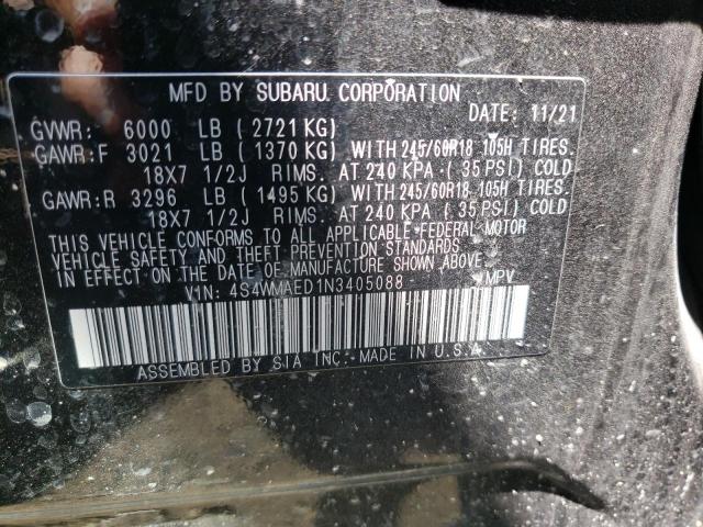 Photo 10 from auction – 2022 SUBARU ASCENT PRE with VIN 4S4WMAED1N3405088