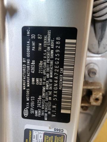 Photo 10 from auction – 2014 KIA OPTIMA EX with VIN 5XXGN4A72EG259288