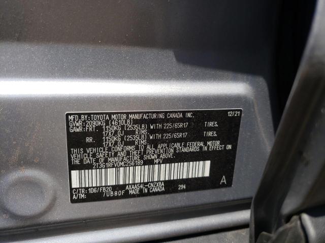 Photo 10 from auction – 2021 TOYOTA RAV4 LE with VIN 2T3G1RFV0MC256189