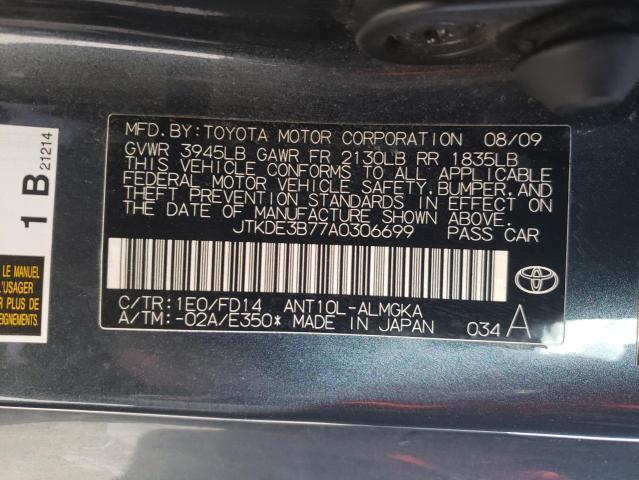 Photo 10 from auction – 2010 TOYOTA SCION TC with VIN JTKDE3B77A0306699