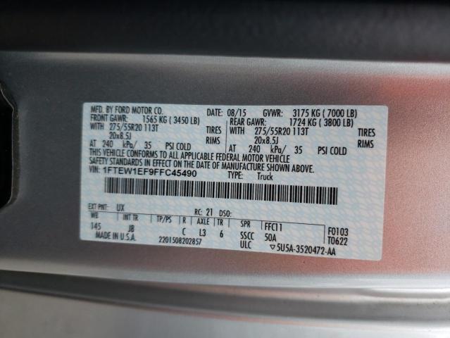 Photo 10 from auction – 2015 FORD F150 SUPER with VIN 1FTEW1EF9FFC45490