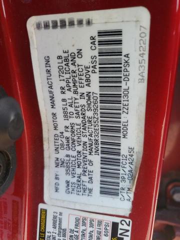Photo 10 from auction – 2005 TOYOTA COROLLA CE with VIN 1NXBR32E55Z392607