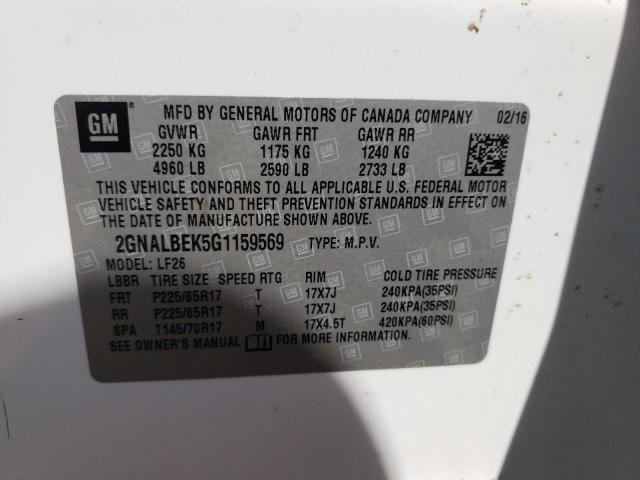 Photo 10 from auction – 2016 CHEVROLET EQUINOX LS with VIN 2GNALBEK5G1159569