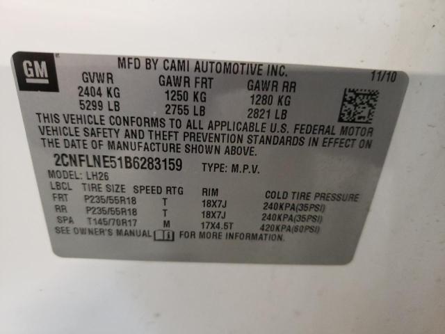 Photo 10 from auction – 2011 CHEVROLET EQUINOX LT with VIN 2CNFLNE51B6283159