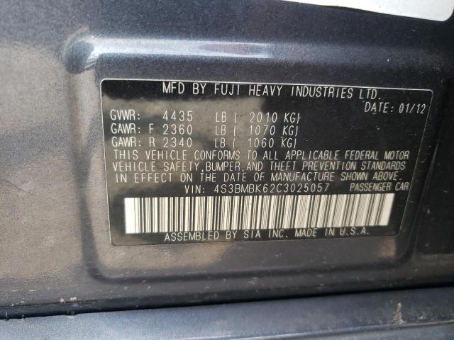 Photo 10 from auction – 2012 SUBARU LEGACY 2.5 with VIN 4S3BMBK62C3025057