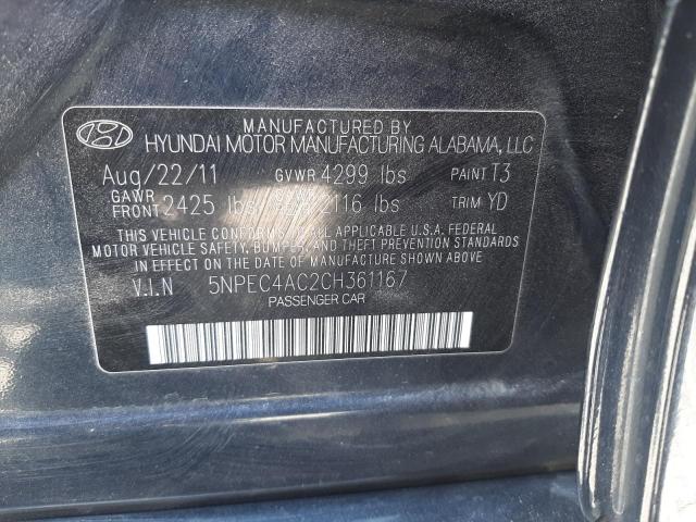 Photo 10 from auction – 2012 HYUNDAI SONATA SE with VIN 5NPEC4AC2CH361167