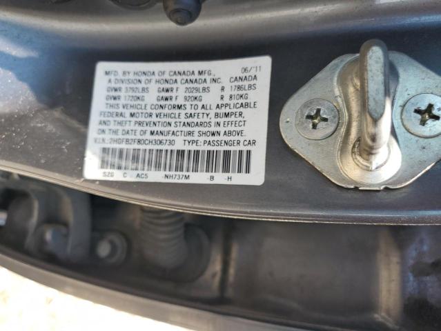 Photo 10 from auction – 2012 HONDA CIVIC EX with VIN 2HGFB2F80CH306730