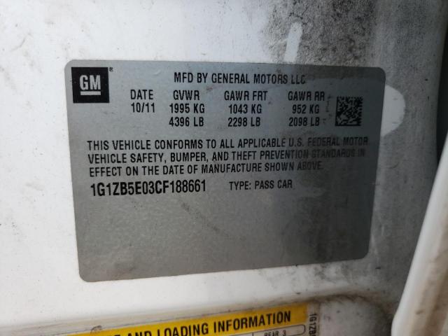 Photo 10 from auction – 2012 CHEVROLET MALIBU LS with VIN 1G1ZB5E03CF188661