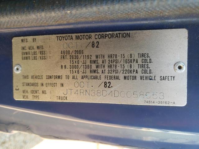 صورة رقم 10 من المزاد - 1983 TOYOTA PICKUP RN3 مع VIN JT4RN38D4D0058653