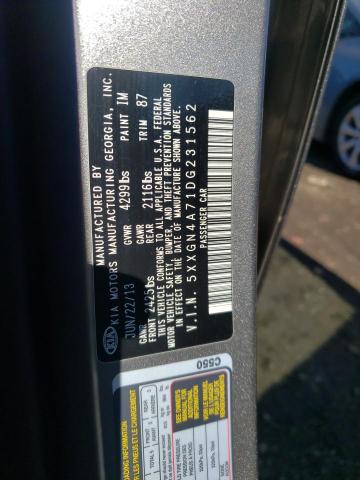 Photo 10 from auction – 2013 KIA OPTIMA EX with VIN 5XXGN4A71DG231562