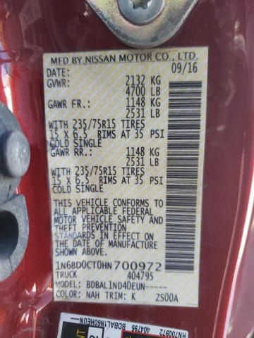 Photo 10 from auction – 2017 NISSAN FRONTIER S with VIN 1N6BD0CT0HN700972