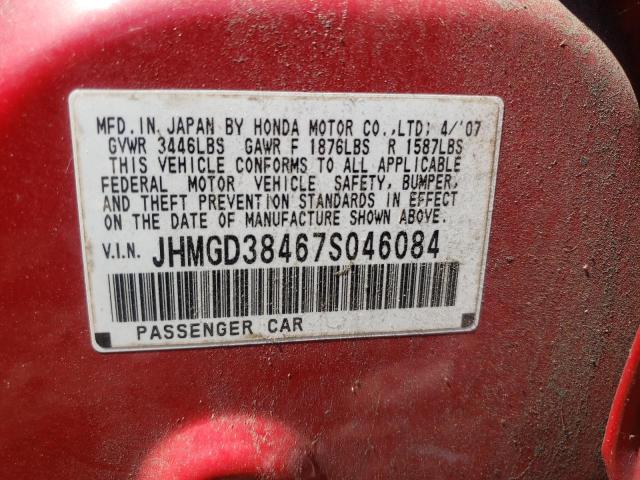 Photo 10 from auction – 2007 HONDA FIT with VIN JHMGD38467S046084