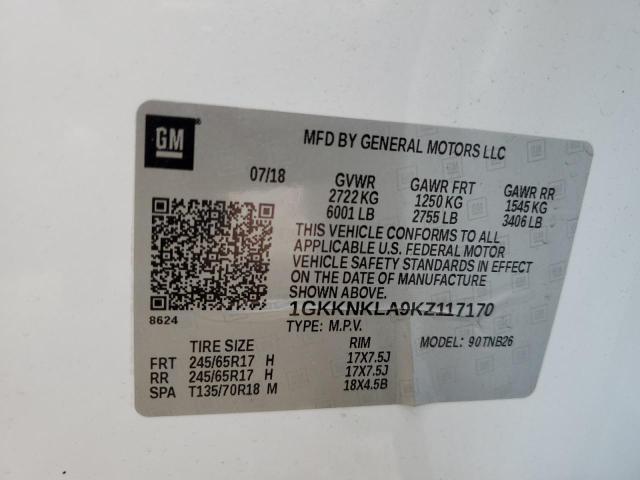 Photo 10 from auction – 2019 GMC ACADIA SLE with VIN 1GKKNKLA9KZ117170