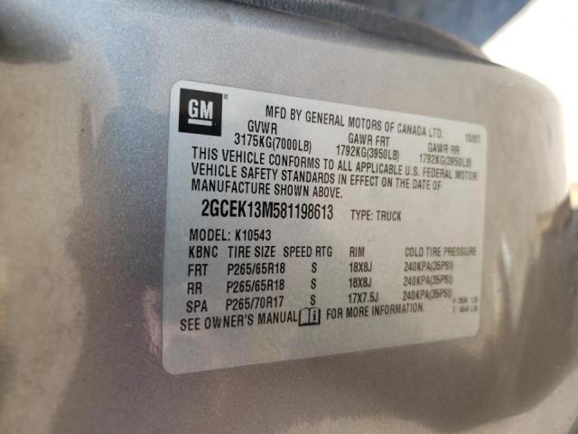 Foto 10 de la subasta – 2008 CHEVROLET SILVERADO con VIN 2GCEK13M581198613