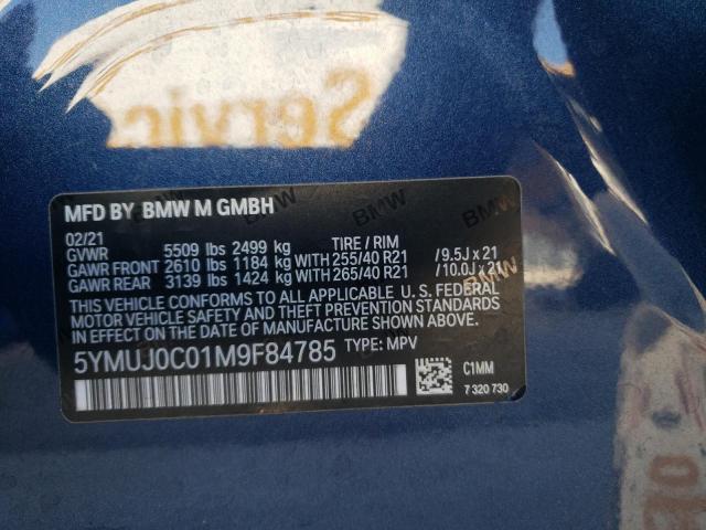 Photo 10 from auction – 2021 BMW X4 M COMPE with VIN 5YMUJ0C01M9F84785